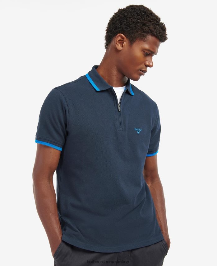 klassisk flåde beaumont poloshirt med lynlås BR2BR2735 Mænd Barbour tøj