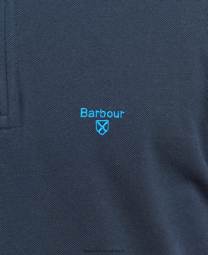 klassisk flåde beaumont poloshirt med lynlås BR2BR2735 Mænd Barbour tøj