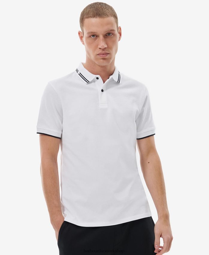 klassisk hvid bates poloshirt BR2BR2656 Mænd Barbour tøj