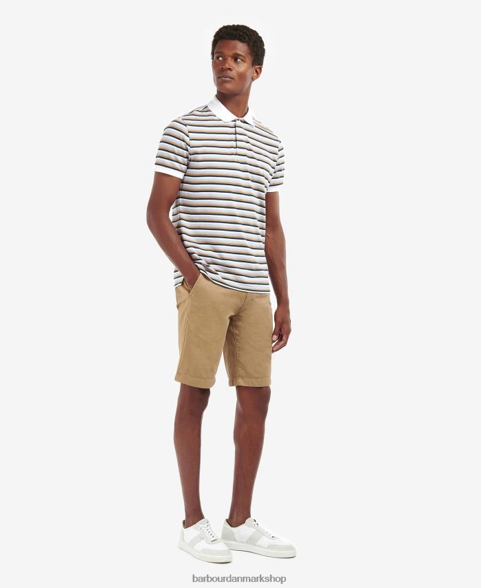 klassisk hvid sanddown stribet poloshirt BR2BR2642 Mænd Barbour tøj