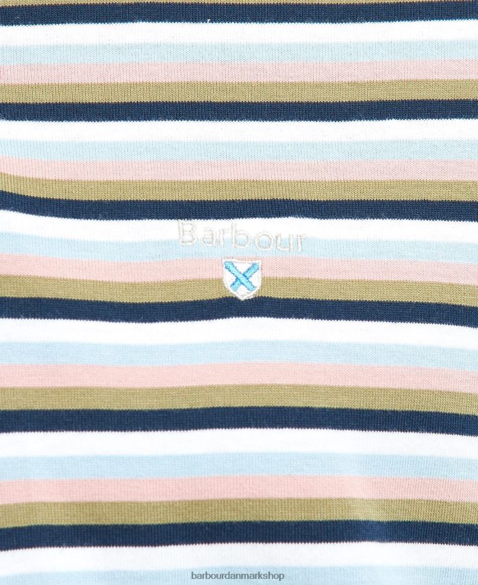 klassisk hvid sanddown stribet poloshirt BR2BR2642 Mænd Barbour tøj