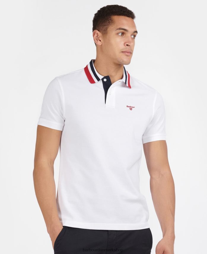 pudder blå hawkeswater poloshirt med tip BR2BR2635 Mænd Barbour tøj