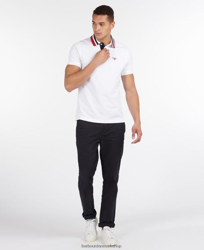 pudder blå hawkeswater poloshirt med tip BR2BR2635 Mænd Barbour tøj