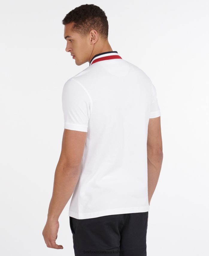 pudder blå hawkeswater poloshirt med tip BR2BR2635 Mænd Barbour tøj