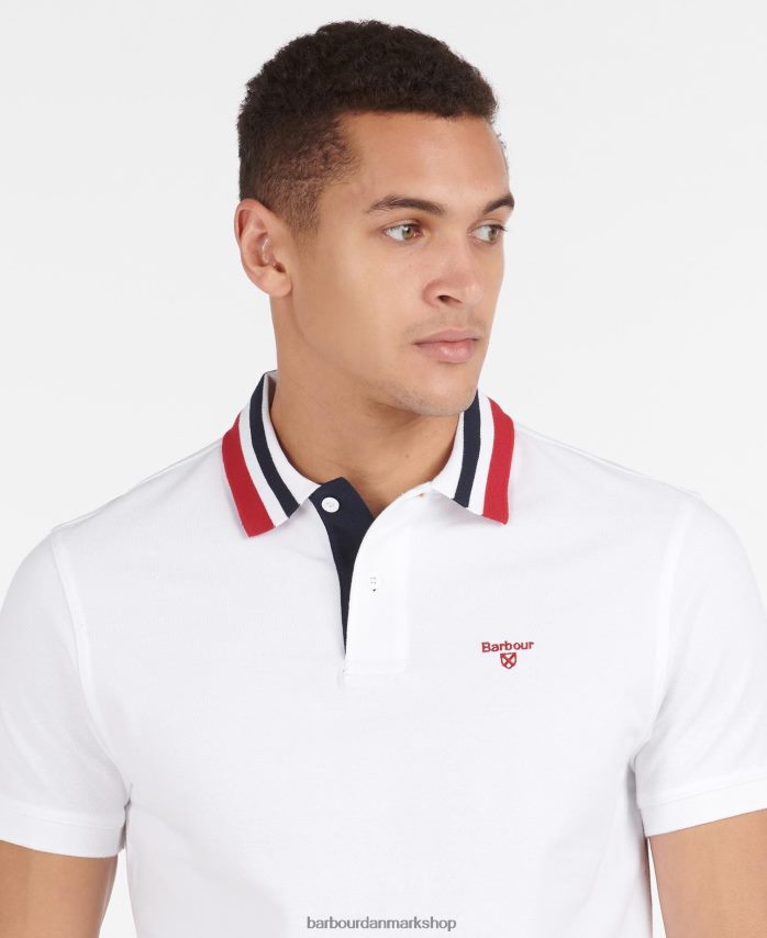 pudder blå hawkeswater poloshirt med tip BR2BR2635 Mænd Barbour tøj