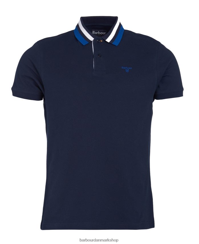 pudder blå hawkeswater poloshirt med tip BR2BR2673 Mænd Barbour tøj