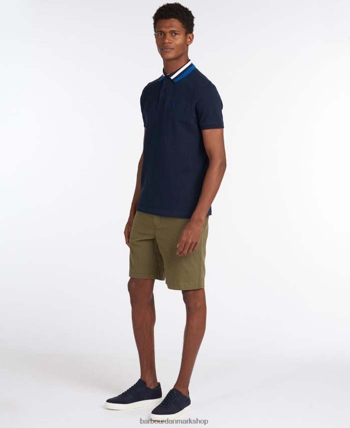 pudder blå hawkeswater poloshirt med tip BR2BR2673 Mænd Barbour tøj