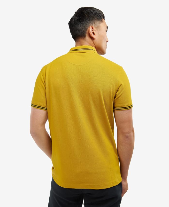 pudder blå/hvid essentiel poloshirt med tip BR2BR2742 Mænd Barbour tøj