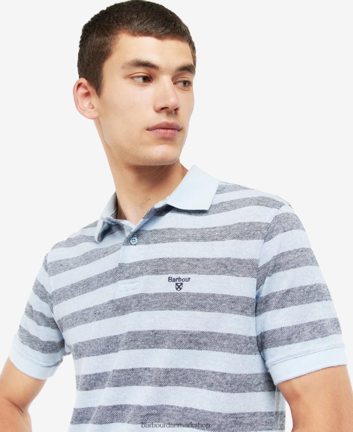 pudder blå thorley stribet poloshirt BR2BR2716 Mænd Barbour tøj