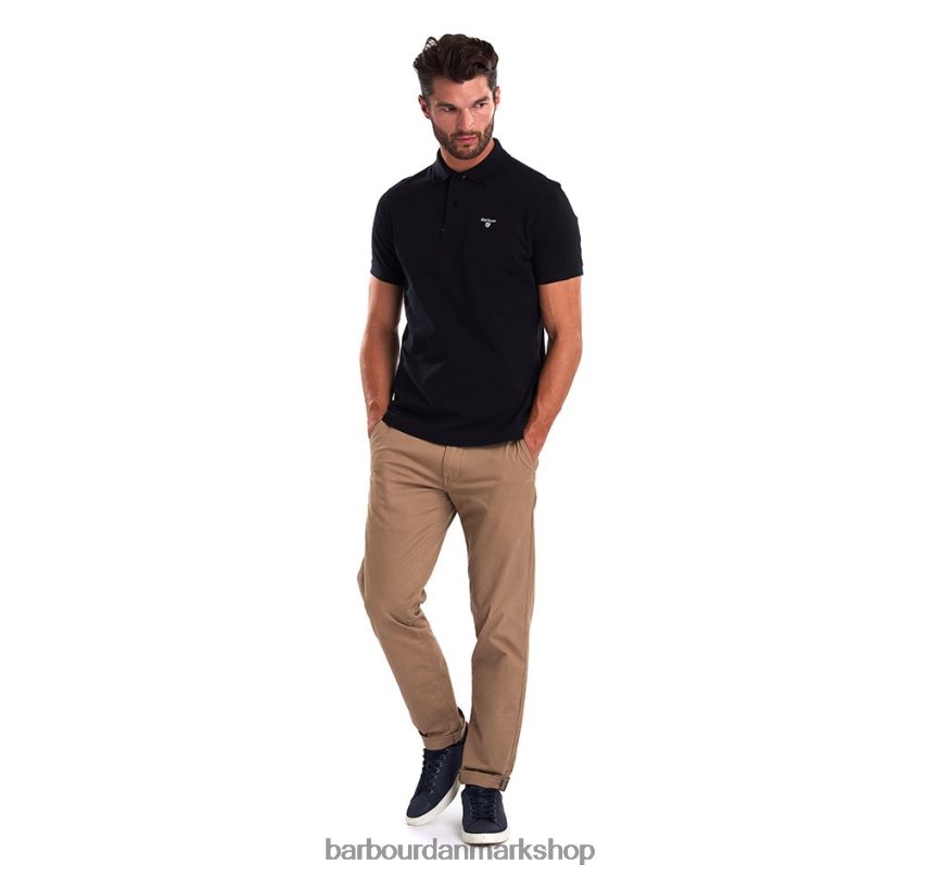sort/moderne tartan poloshirt pique BR2BR2556 Mænd Barbour tøj