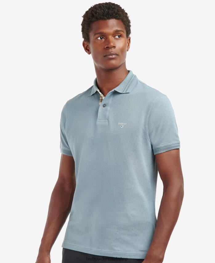 vasket blå harrowgate poloshirt BR2BR2588 Mænd Barbour tøj