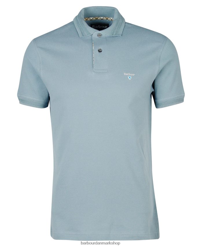 vasket blå harrowgate poloshirt BR2BR2588 Mænd Barbour tøj