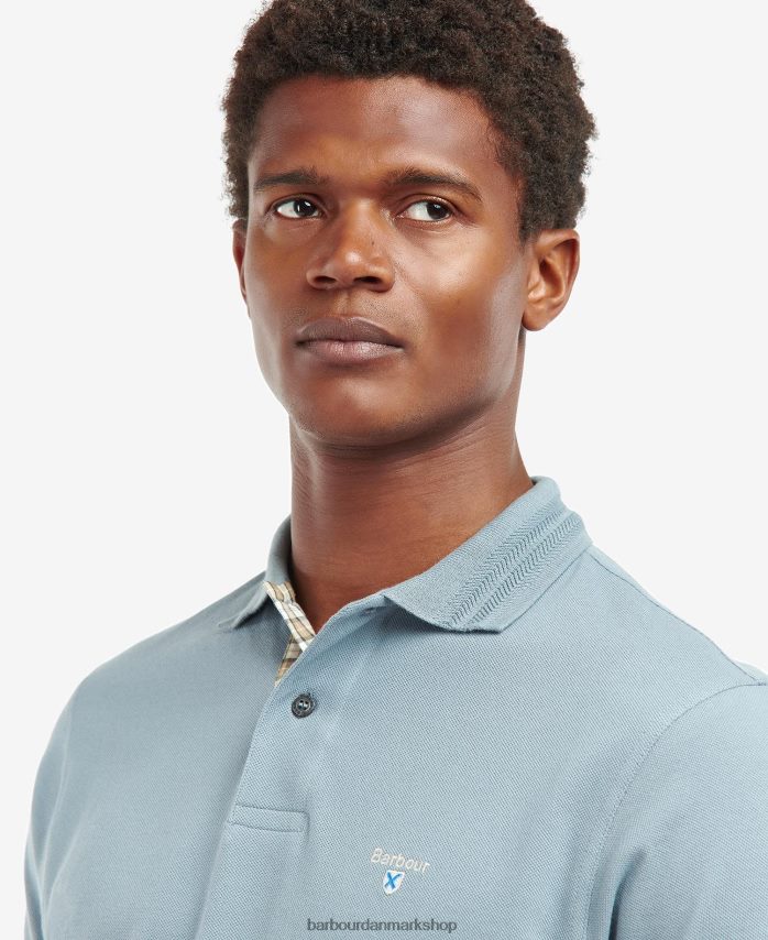 vasket blå harrowgate poloshirt BR2BR2588 Mænd Barbour tøj