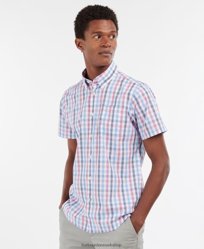 Himmelblå longstone korte ærmer skræddersyet BR2BR2412 Mænd Barbour tøj