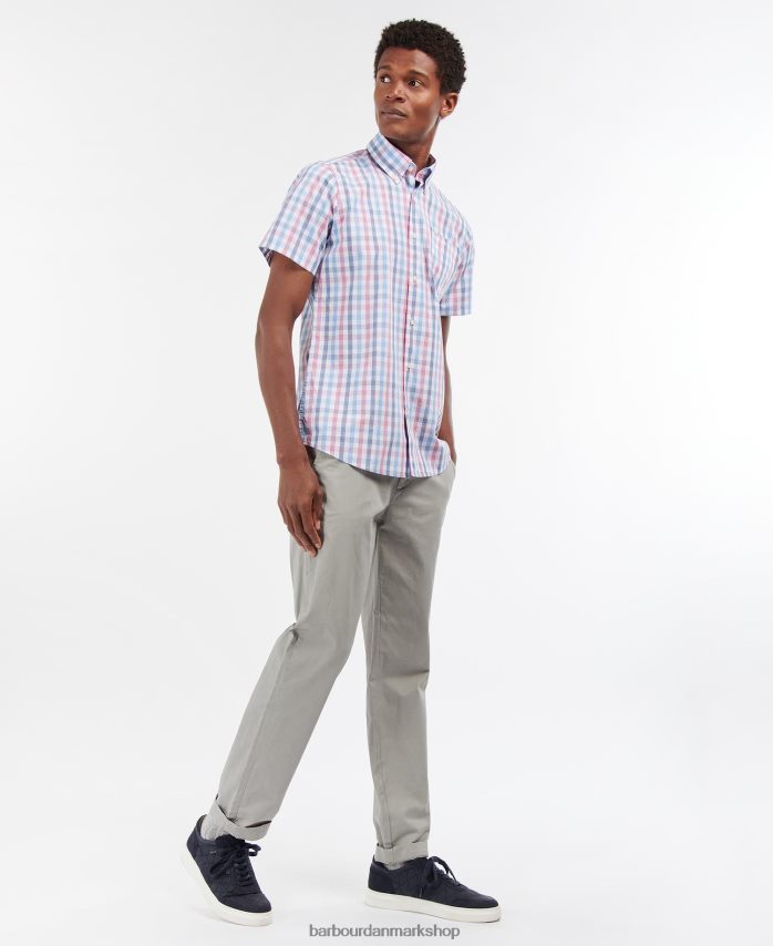 Himmelblå longstone korte ærmer skræddersyet BR2BR2412 Mænd Barbour tøj