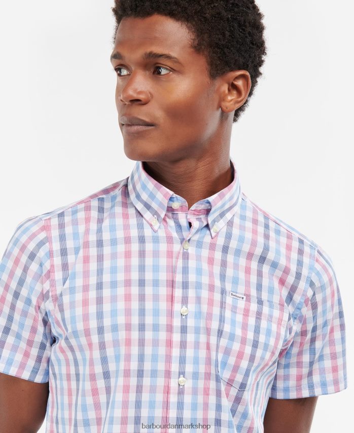 Himmelblå longstone korte ærmer skræddersyet BR2BR2412 Mænd Barbour tøj