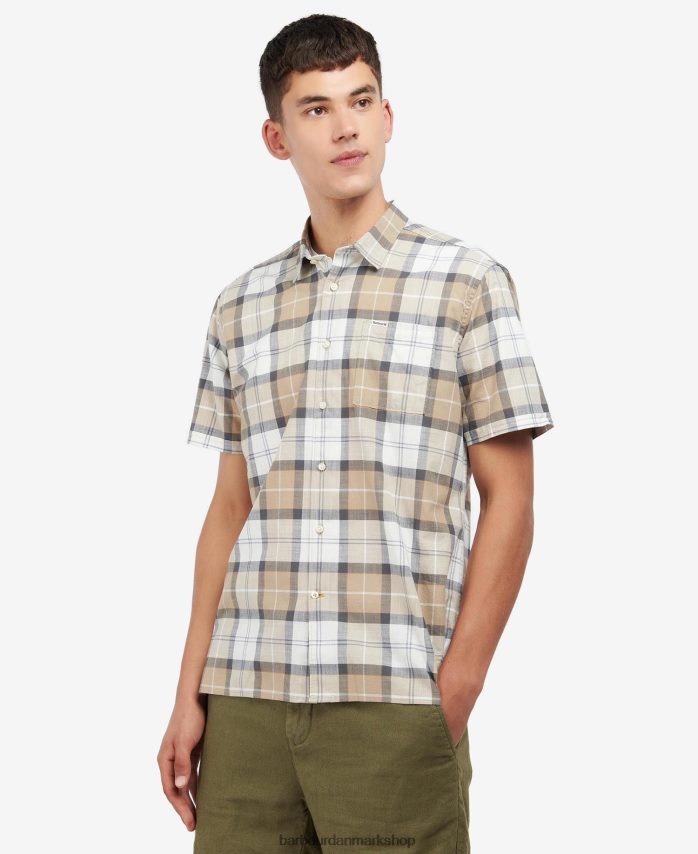 amble sand tartan gordon kortærmet skræddersyet skjorte BR2BR2442 Mænd Barbour tøj