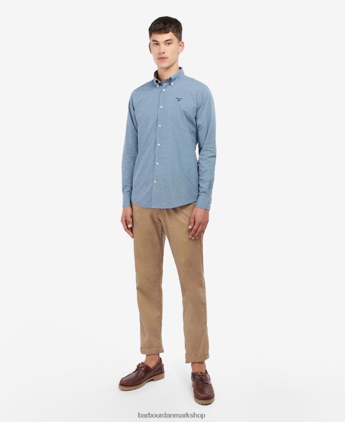 blækblå britland skræddersyet skjorte BR2BR2497 Mænd Barbour tøj