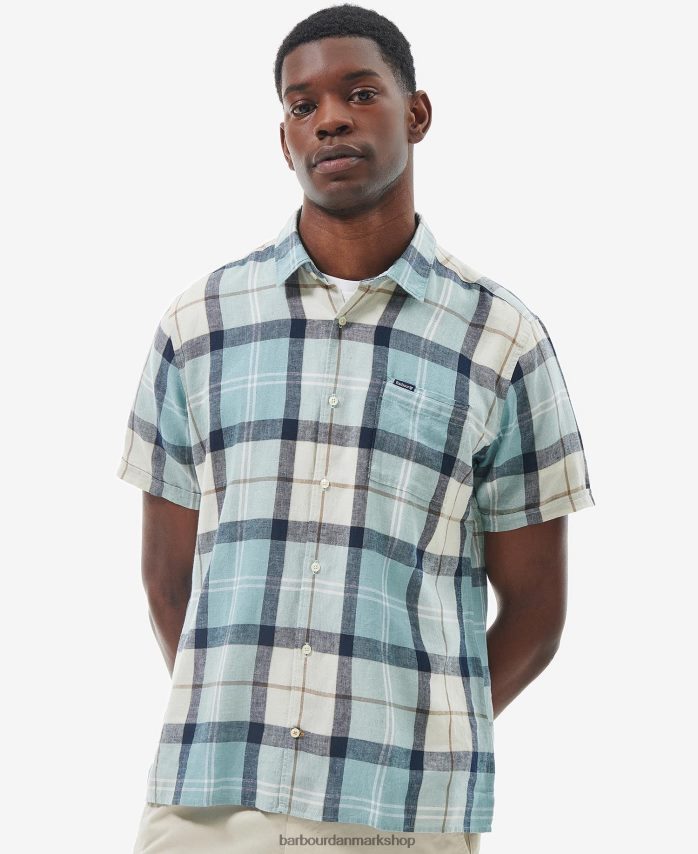 blå kridt tartan croft kortærmet sommerskjorte BR2BR2289 Mænd Barbour tøj
