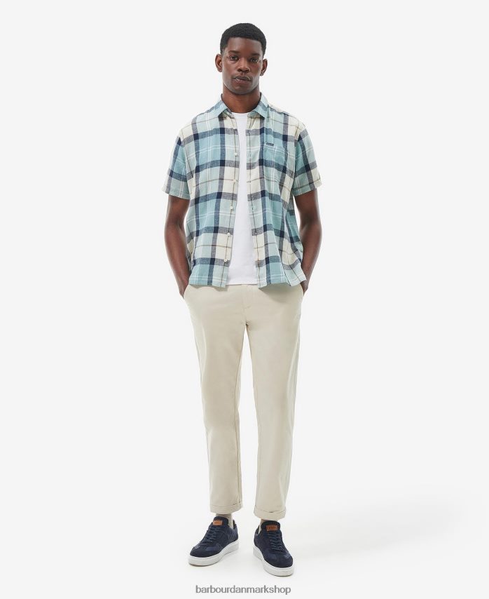 blå kridt tartan croft kortærmet sommerskjorte BR2BR2289 Mænd Barbour tøj
