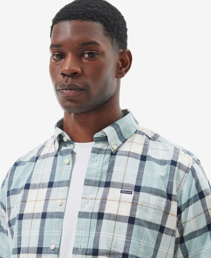 blå kridt tartan delton skræddersyet skjorte BR2BR2371 Mænd Barbour tøj