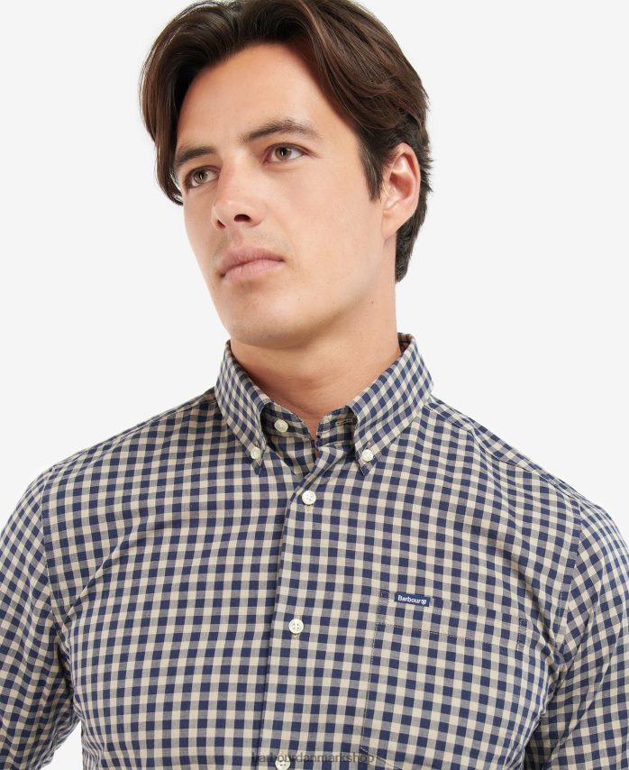 blå merryton skræddersyet skjorte BR2BR2527 Mænd Barbour tøj