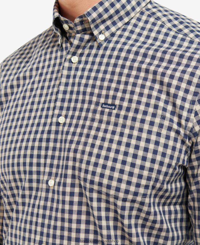 blå merryton skræddersyet skjorte BR2BR2527 Mænd Barbour tøj