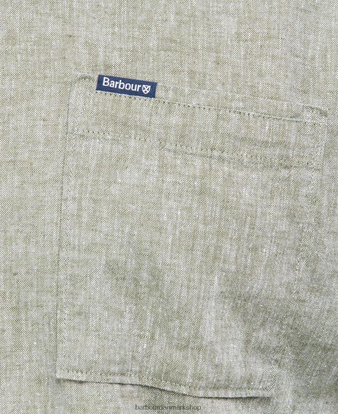 bleget oliven nelson kortærmet sommerskjorte BR2BR2291 Mænd Barbour tøj