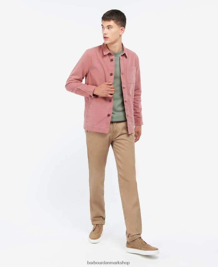 bleget oliven overtrøje i vasket bomuld BR2BR2300 Mænd Barbour tøj