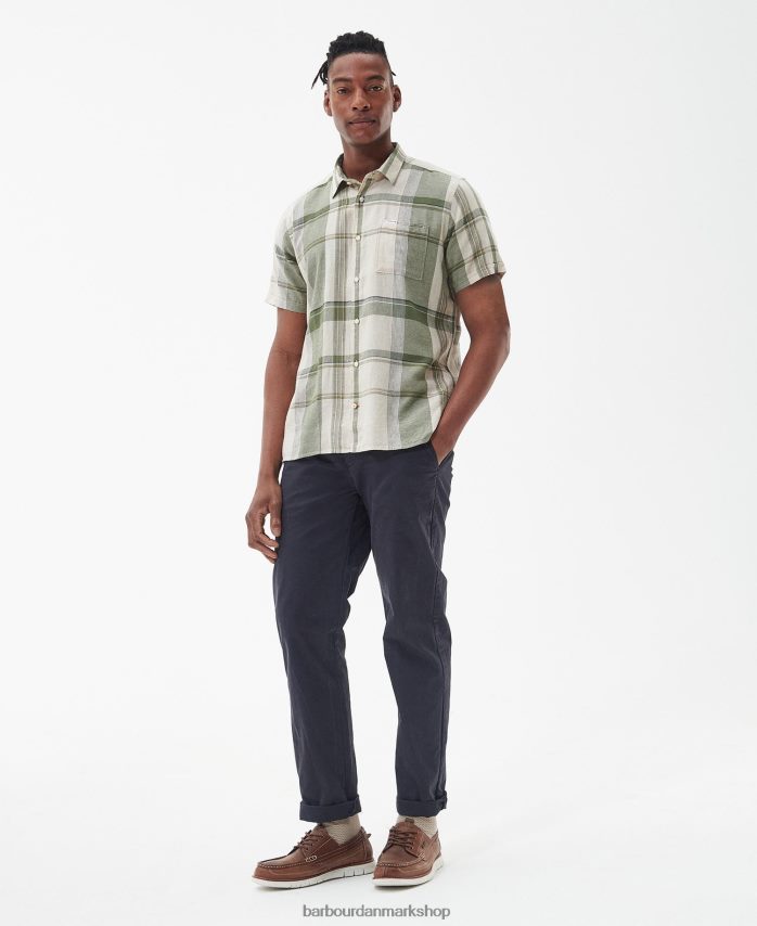 brændt oliven Bellerby sommerskjorte BR2BR2333 Mænd Barbour tøj