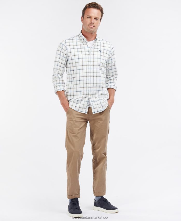 hvid crantock skjorte BR2BR2307 Mænd Barbour tøj