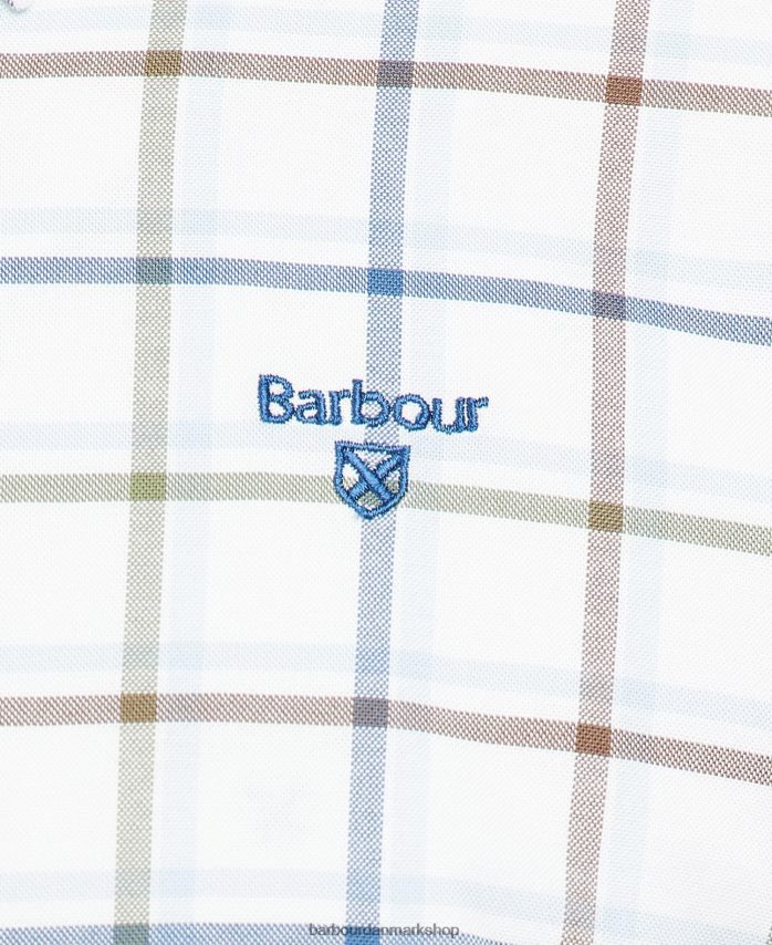 hvid crantock skjorte BR2BR2307 Mænd Barbour tøj