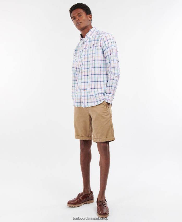 hvid crantock skjorte BR2BR2312 Mænd Barbour tøj