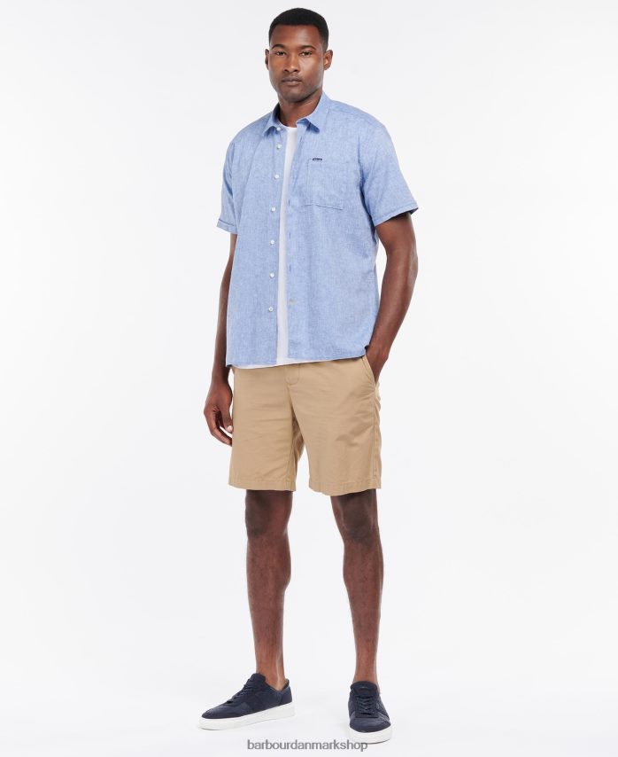 hvid nelson kortærmet sommerskjorte BR2BR2308 Mænd Barbour tøj