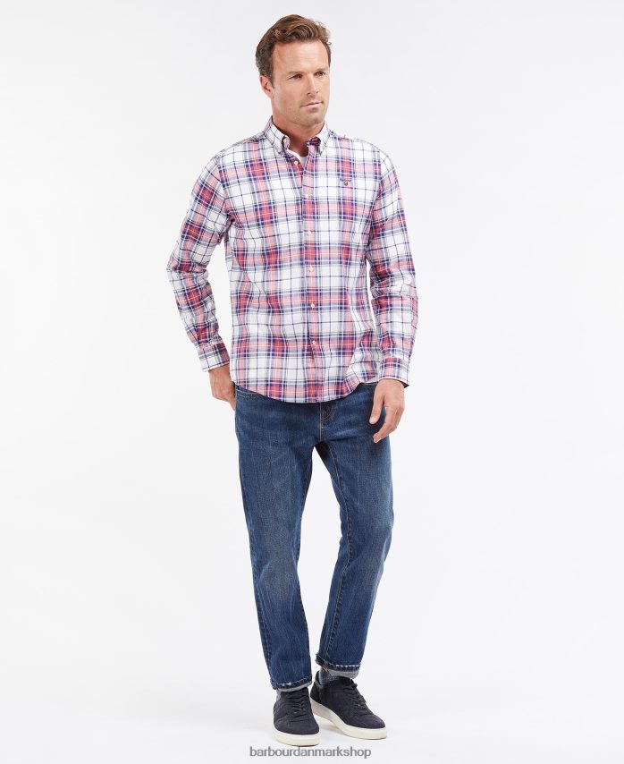 hviske hvid blakelow skræddersyet skjorte BR2BR2355 Mænd Barbour tøj