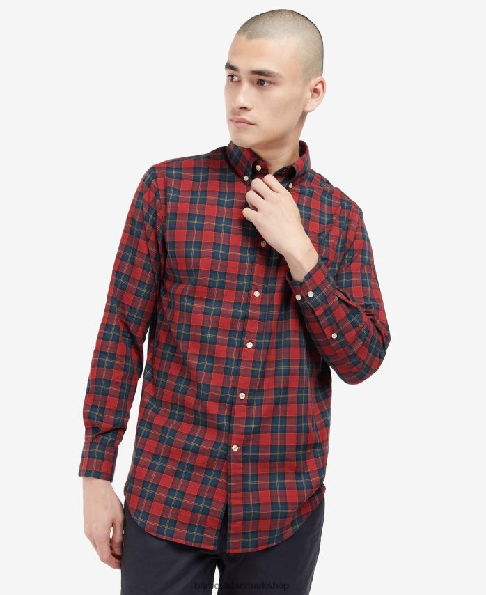 karmosinrød måne-tartan skjorte BR2BR2419 Mænd Barbour tøj