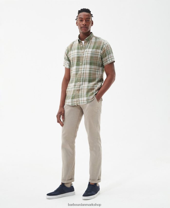 klassisk hvid ellerburn skræddersyet skjorte BR2BR2404 Mænd Barbour tøj