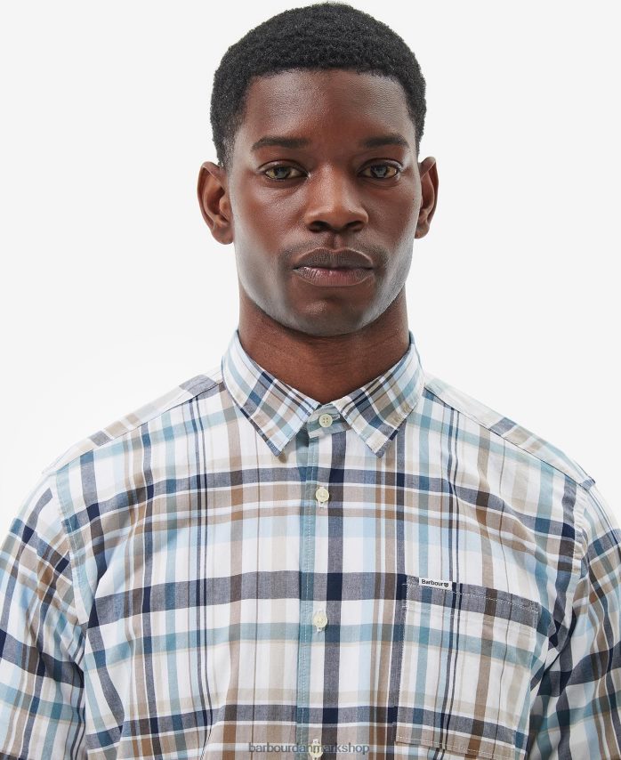 klassisk hvid glanton sommerskjorte BR2BR2322 Mænd Barbour tøj