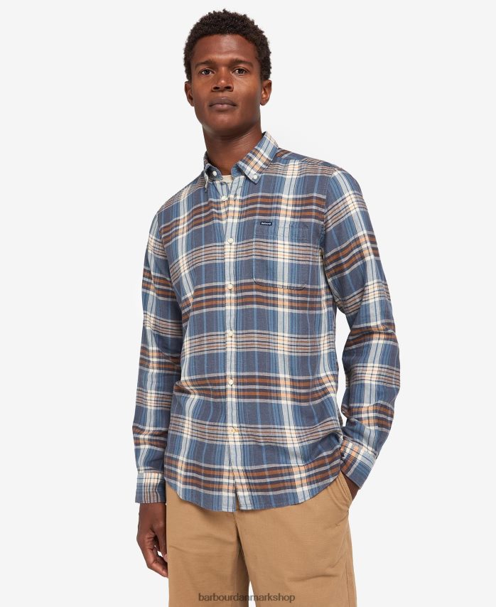 mellemblå laneskin skræddersyet skjorte BR2BR2516 Mænd Barbour tøj