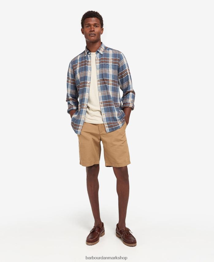 mellemblå laneskin skræddersyet skjorte BR2BR2516 Mænd Barbour tøj