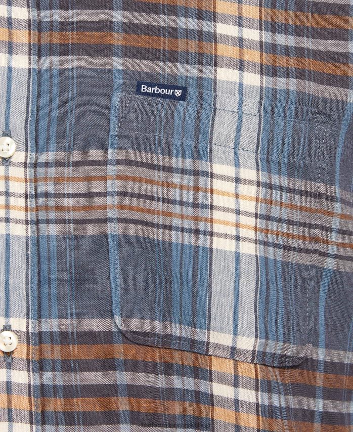 mellemblå laneskin skræddersyet skjorte BR2BR2516 Mænd Barbour tøj