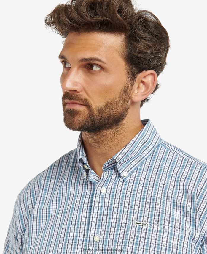 mellemblå otterburn almindelig ternet skjorte BR2BR2414 Mænd Barbour tøj
