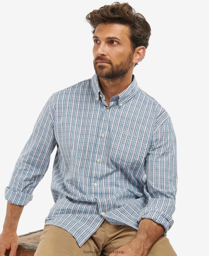mellemblå otterburn almindelig ternet skjorte BR2BR2414 Mænd Barbour tøj