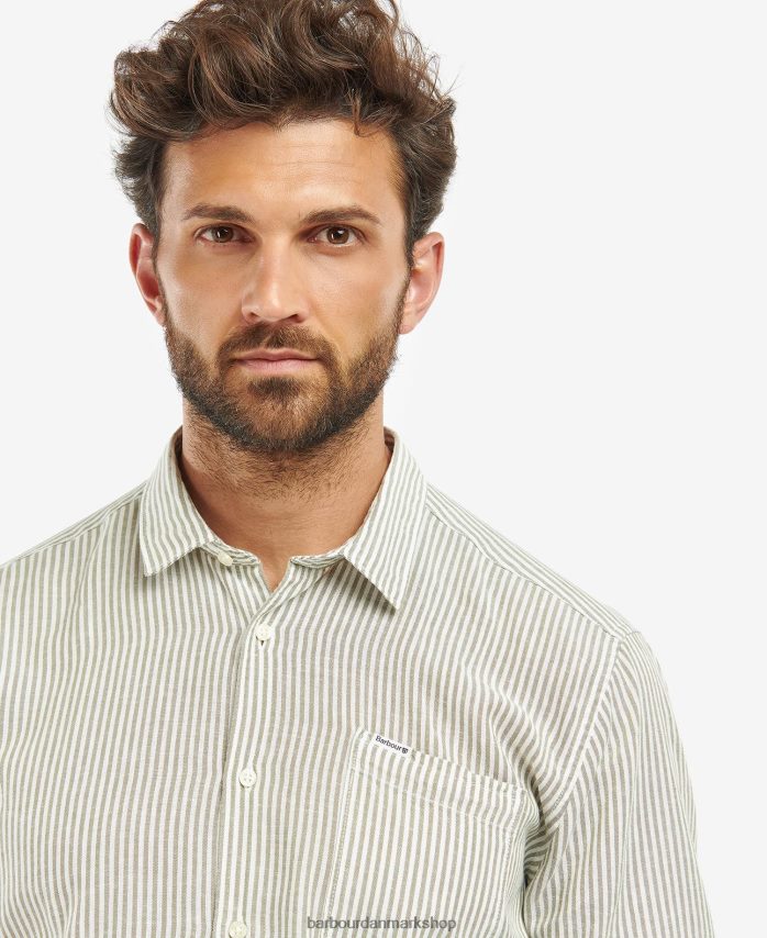 oliven deerpark skræddersyet skjorte BR2BR2487 Mænd Barbour tøj