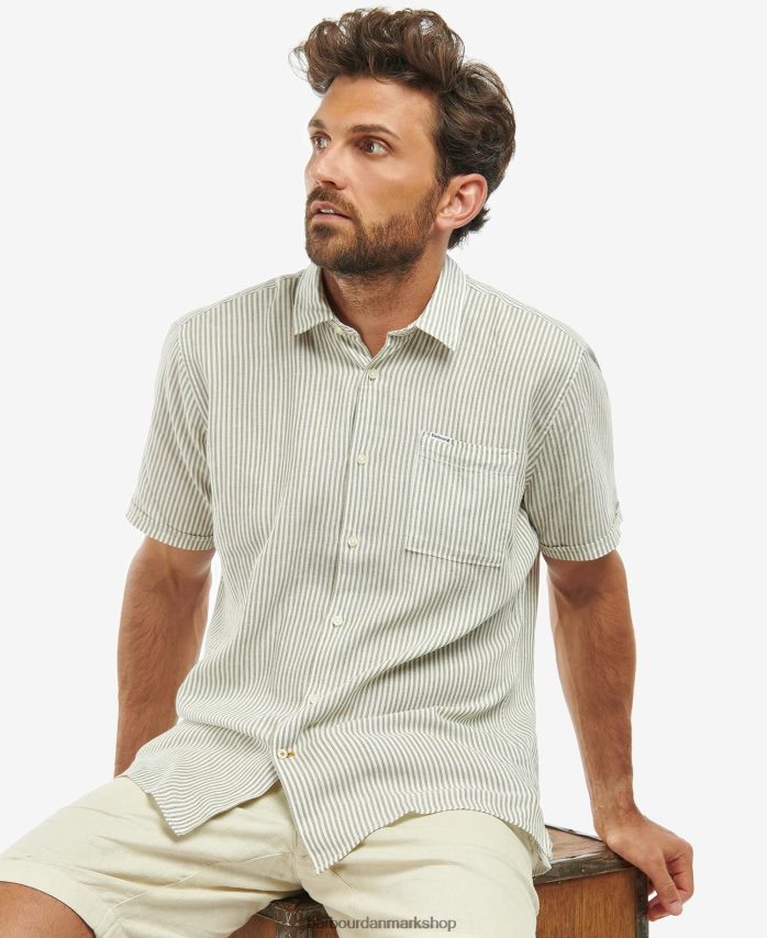 oliven deerpark skræddersyet skjorte BR2BR2487 Mænd Barbour tøj