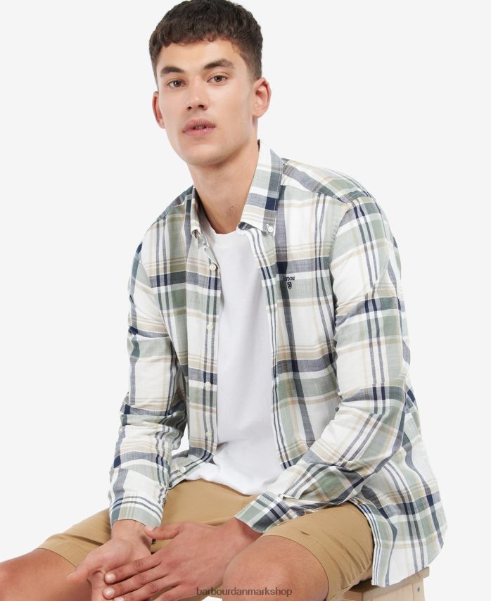 oliven skræddersyet børneskjorte BR2BR2407 Mænd Barbour tøj