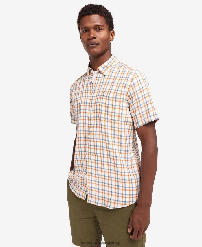 oliven skræddersyet skjorte i wrayside BR2BR2436 Mænd Barbour tøj