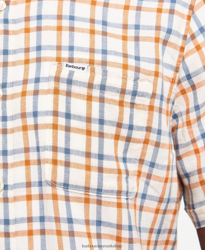 oliven skræddersyet skjorte i wrayside BR2BR2436 Mænd Barbour tøj