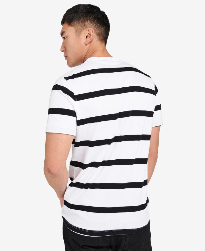 blå horisont cobain stribet t-shirt BR2BR2913 Mænd Barbour tøj