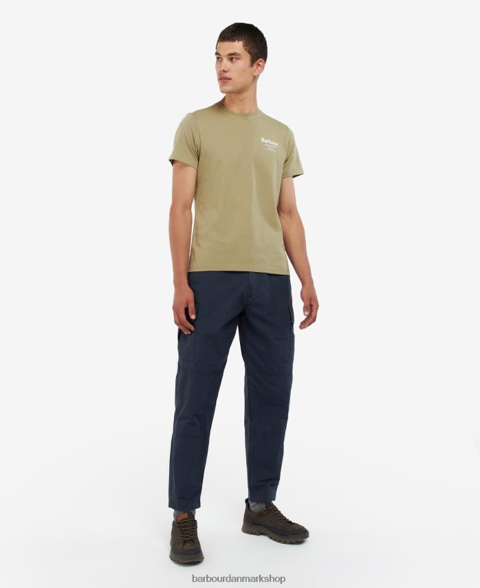 bleget oliven satley t-shirt med grafisk tryk BR2BR2814 Mænd Barbour tøj